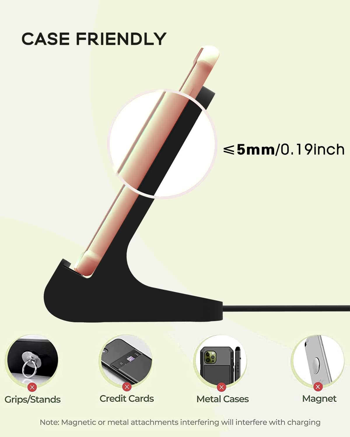 Wireless Charger Wireless Phone Charger Stand 10W Max Compatible with Apple Iphone 14 13 12/12 Pro Max/ 11Pro/11Pro Max/Xr/Xs Max/Xs/X/8/8Plus, Samsung Galaxy (Black)