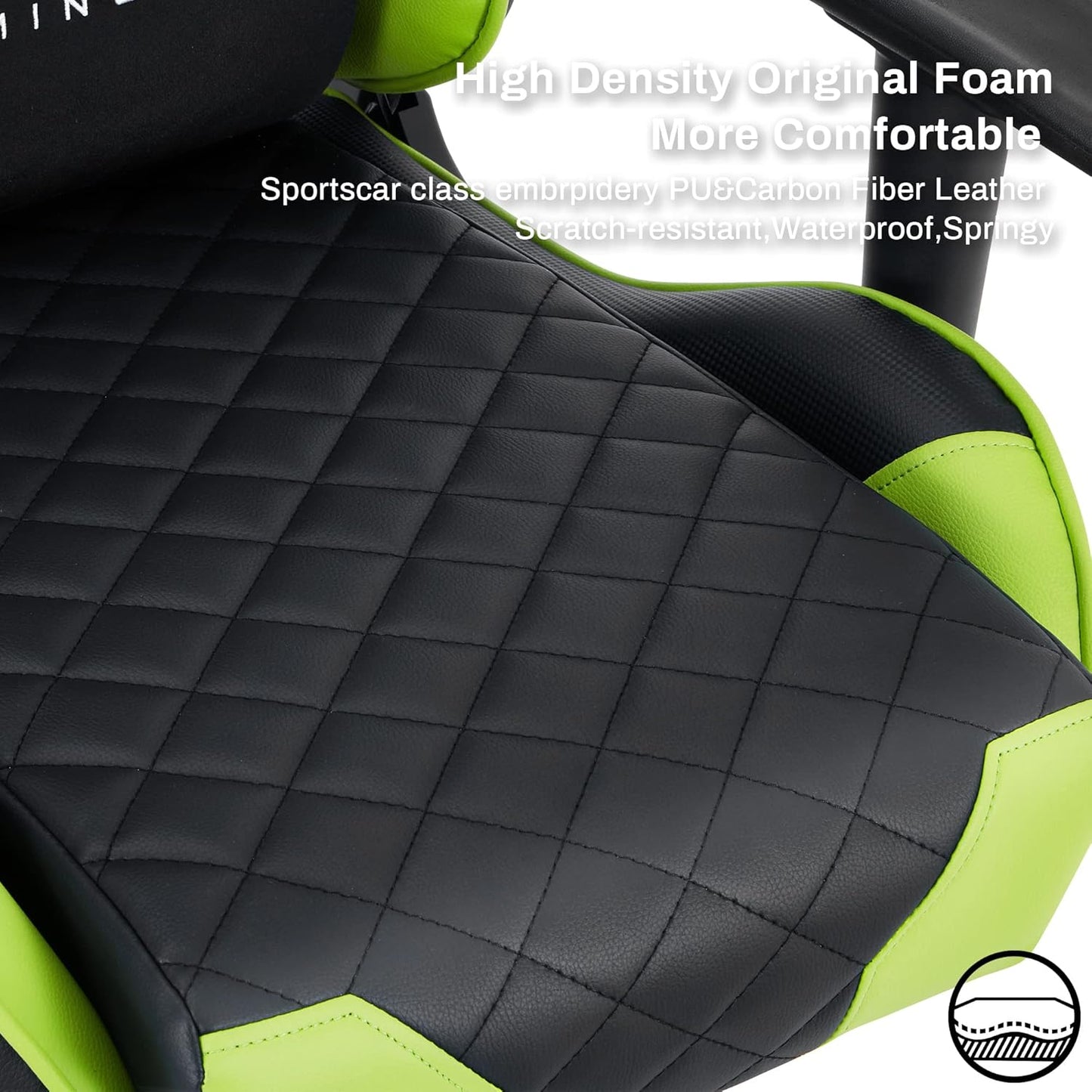 Gaming Chair Gamer Chair Computer Game Chair,Ergonomic Backrest and Seat Height Adjustable Swivel Recliner Desk Chairs with Headrest and Lumbar Pillow,Gamer Chair for Teens (Green)