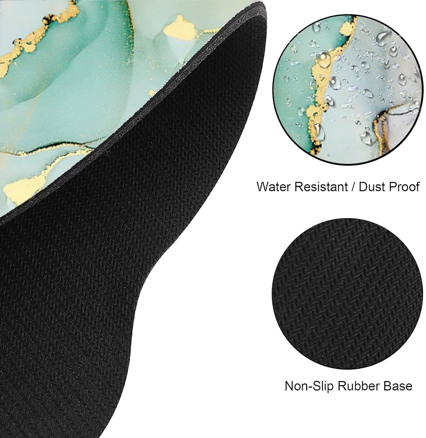 Ergonomic Mouse Pad with Wrist Rest Support, Memory Form Non-Slip Rubber Base Mousepad for Home, Office, Easy Typing & Pain Relief,Abstract Art Marble