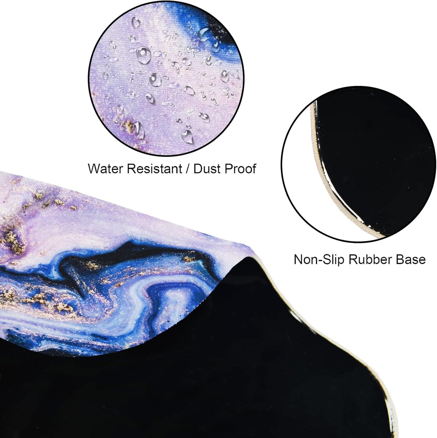 Ergonomic Mouse Pad with Wrist Support Gel Mouse Pad Wrist Rest, Non-Slip PU Base Comfortable Mousepad for Office Home Working Studying Pain Relief & Easy Typing, Purple Marble