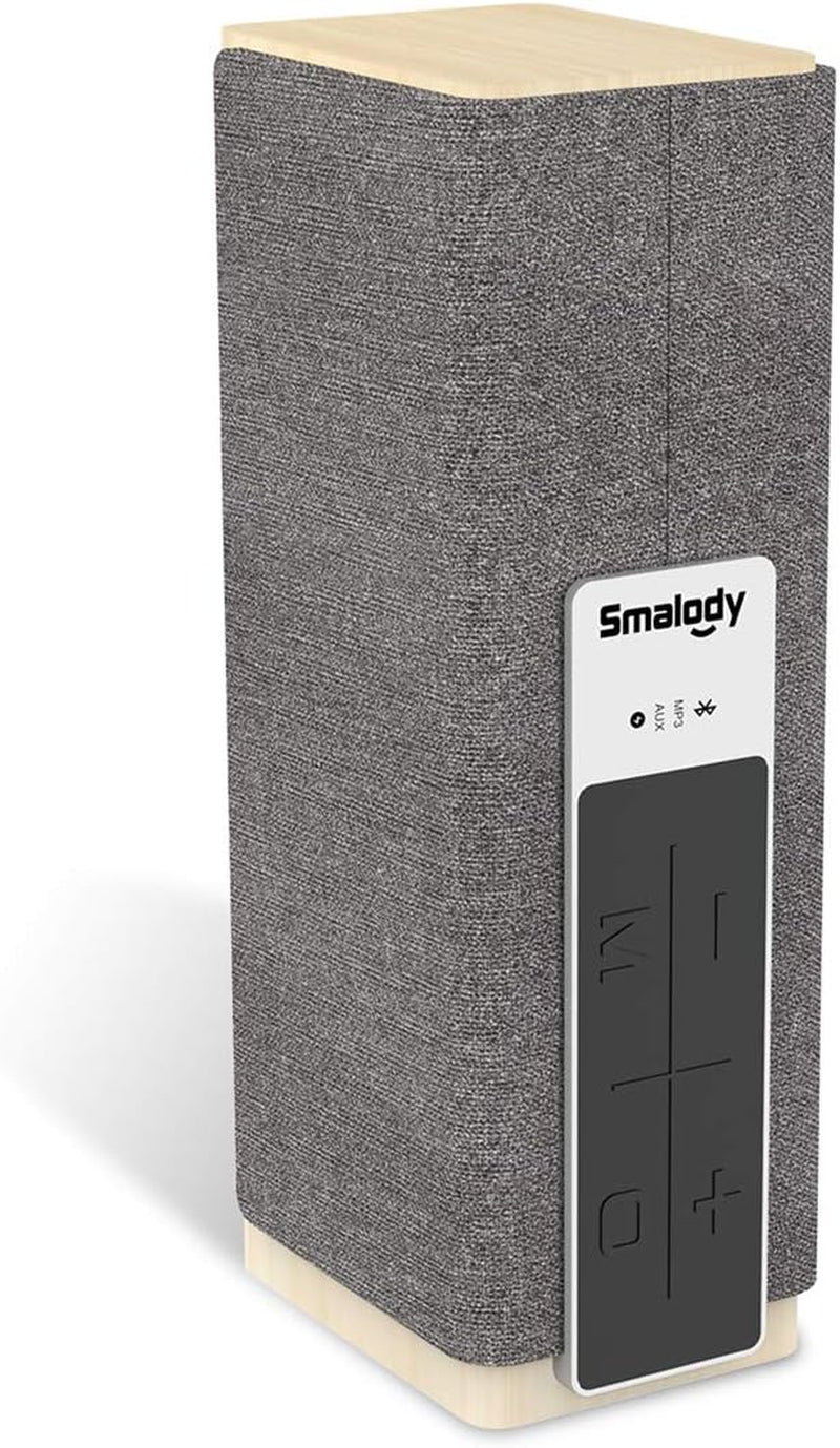Portable Bluetooth Speakers, Wood 20W Power Wireless Speakers, Loud Stereo and Deep Bass, Dual Pairing Speaker with TF Slot AUX for Computer/Phone/Tablet/Projector (Deep Grey)