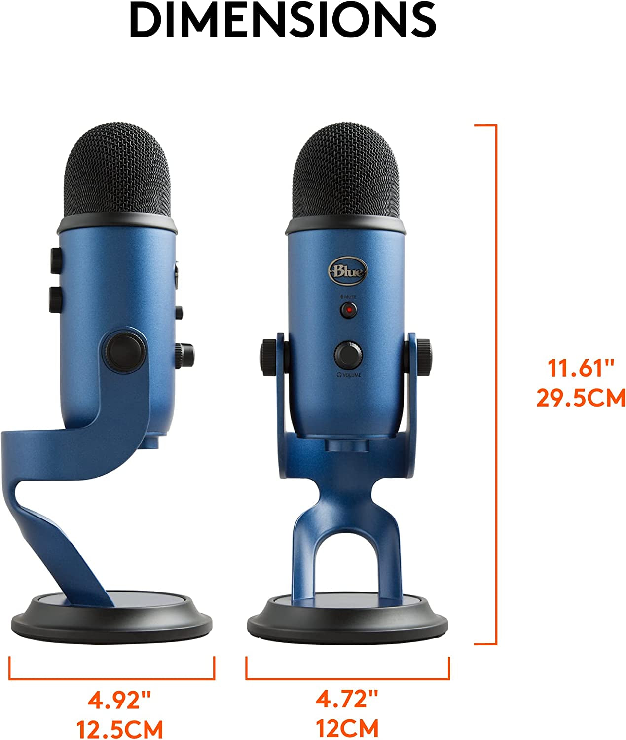 Logitech Creators Yeti USB Microphone for Gaming, Streaming, Podcast, Youtube, Discord, PC, Studio Sound, Plug & Play-Midnight