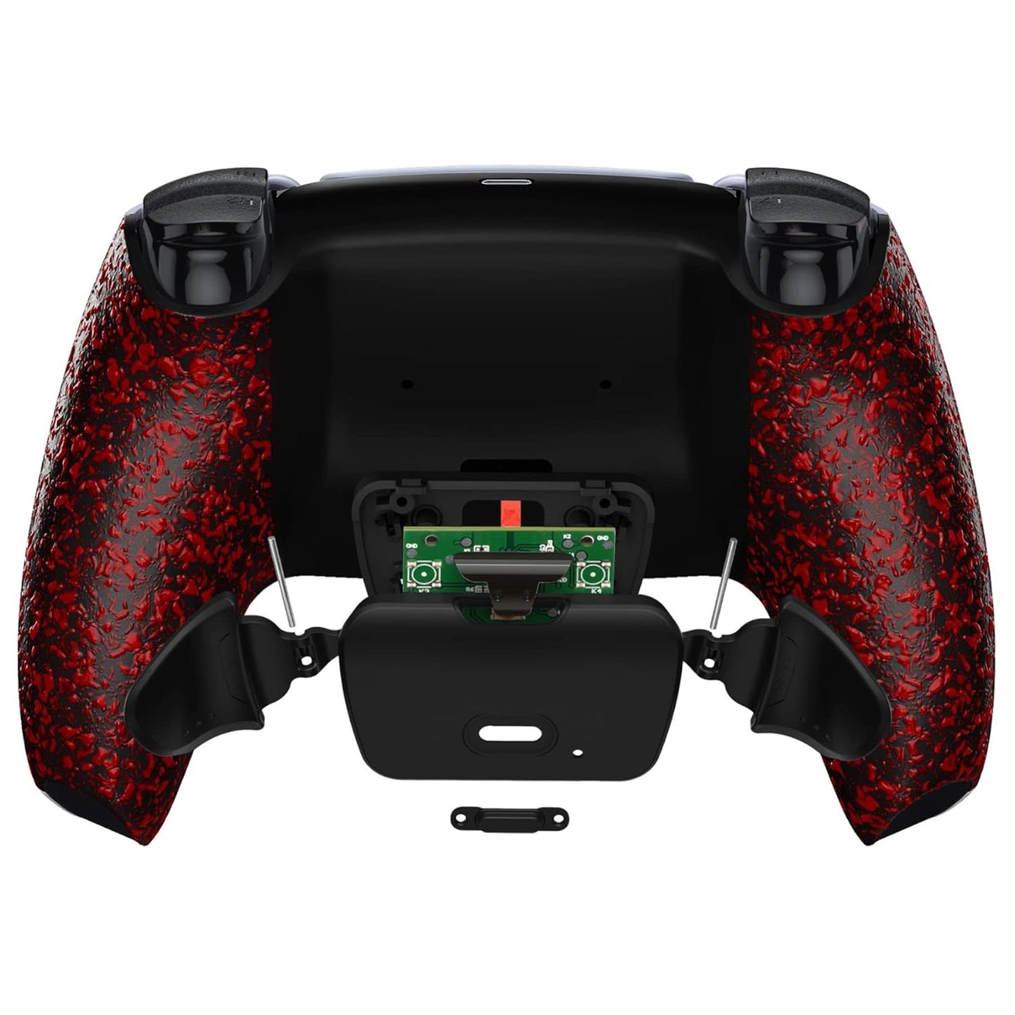Textured Red Back Paddles Programable RISE Remap Kit for PS5 Controller BDM-030 040 050, Upgrade Board & Redesigned Back Shell & Back Buttons Attachment for PS5 Controller - NO Controller