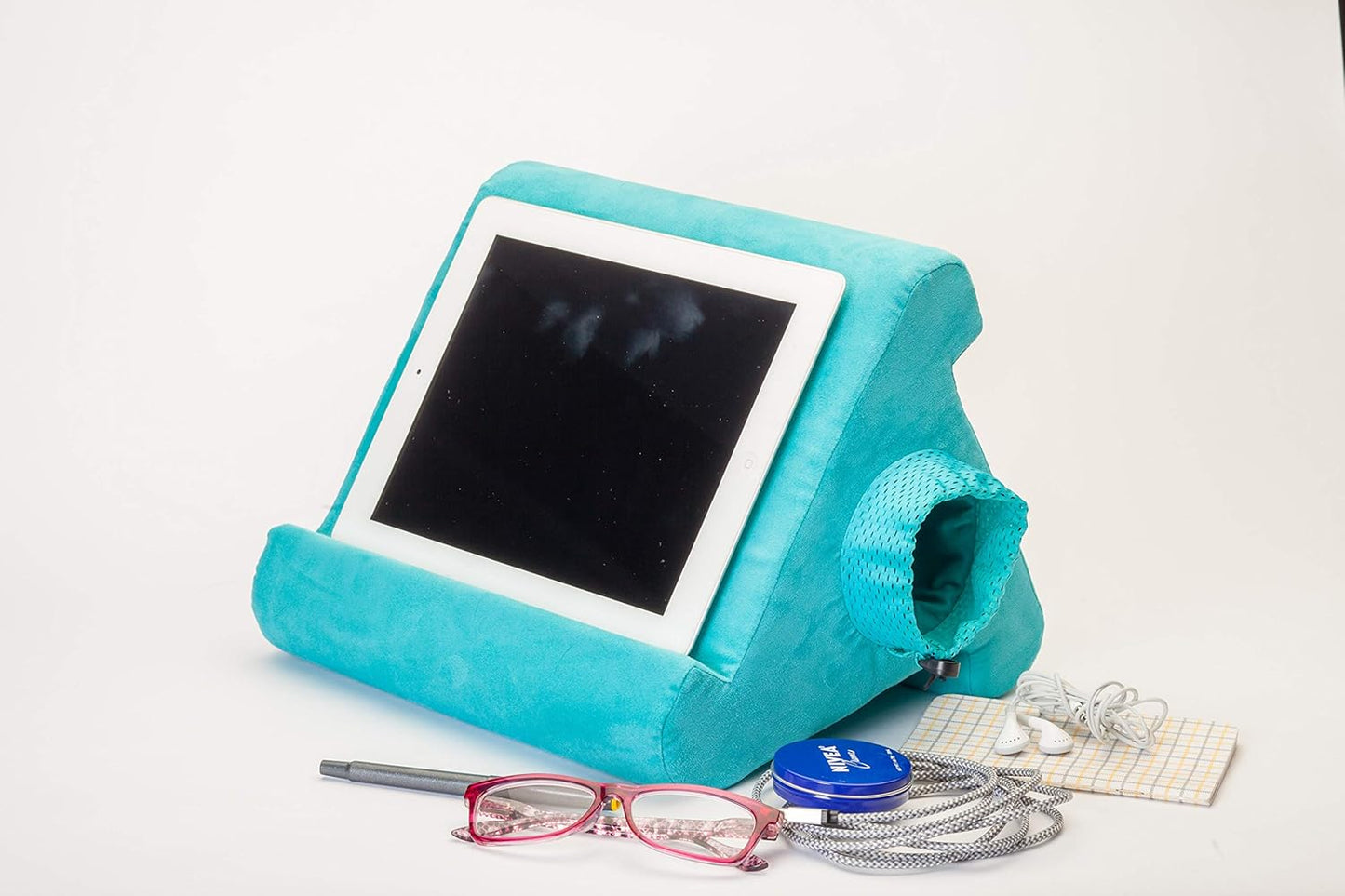 Tablet Stand Compatible with Ipad, Cubby Storage and Multi-Angle Viewing for Home, Work & Travel. Our Tablet Holder Has Storage for Your All Your Personal Items. (Nebbiolo)