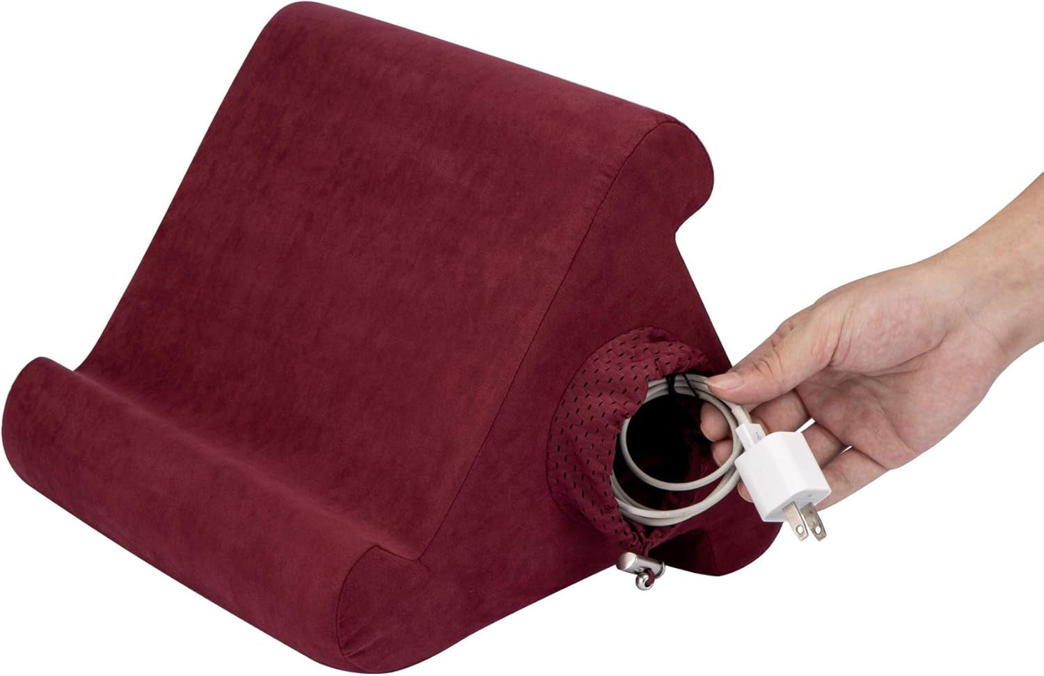 Tablet Stand Compatible with Ipad, Cubby Storage and Multi-Angle Viewing for Home, Work & Travel. Our Tablet Holder Has Storage for Your All Your Personal Items. (Nebbiolo)
