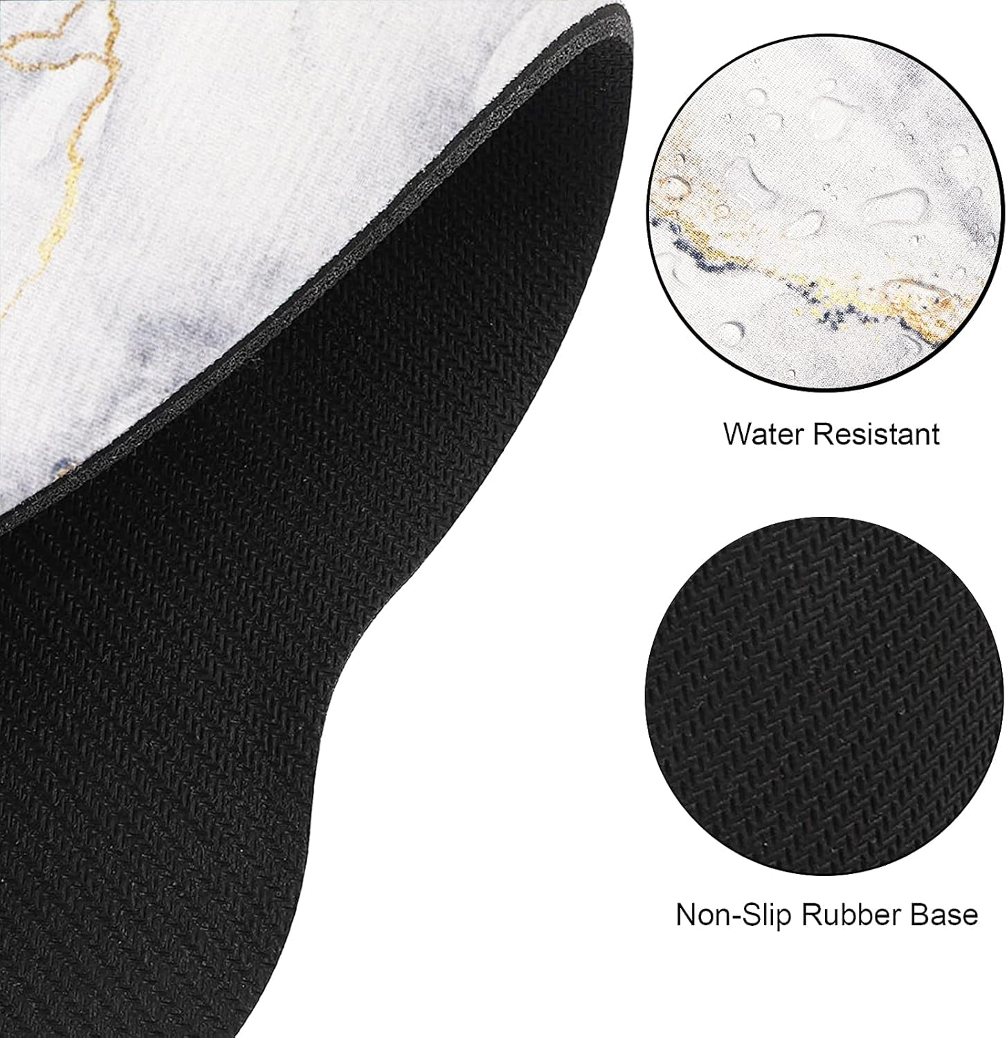Ergonomic Mouse Pad with Wrist Rest Support Gel, Non Slip Rubber Base Pad Computer PC Laptop Women Men Mousepad for Home, Office, Gaming, Working Easy Typing, Pain Relief, Grey Marble