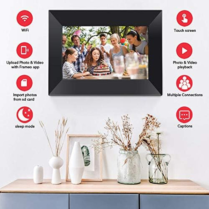 Digital Wifi Picture Frame 8 Inch, Send Photos or Videos from Anywhere, 16GB Storage,1280X800 IPS HD Display,Touchscreen for Easy Navigation