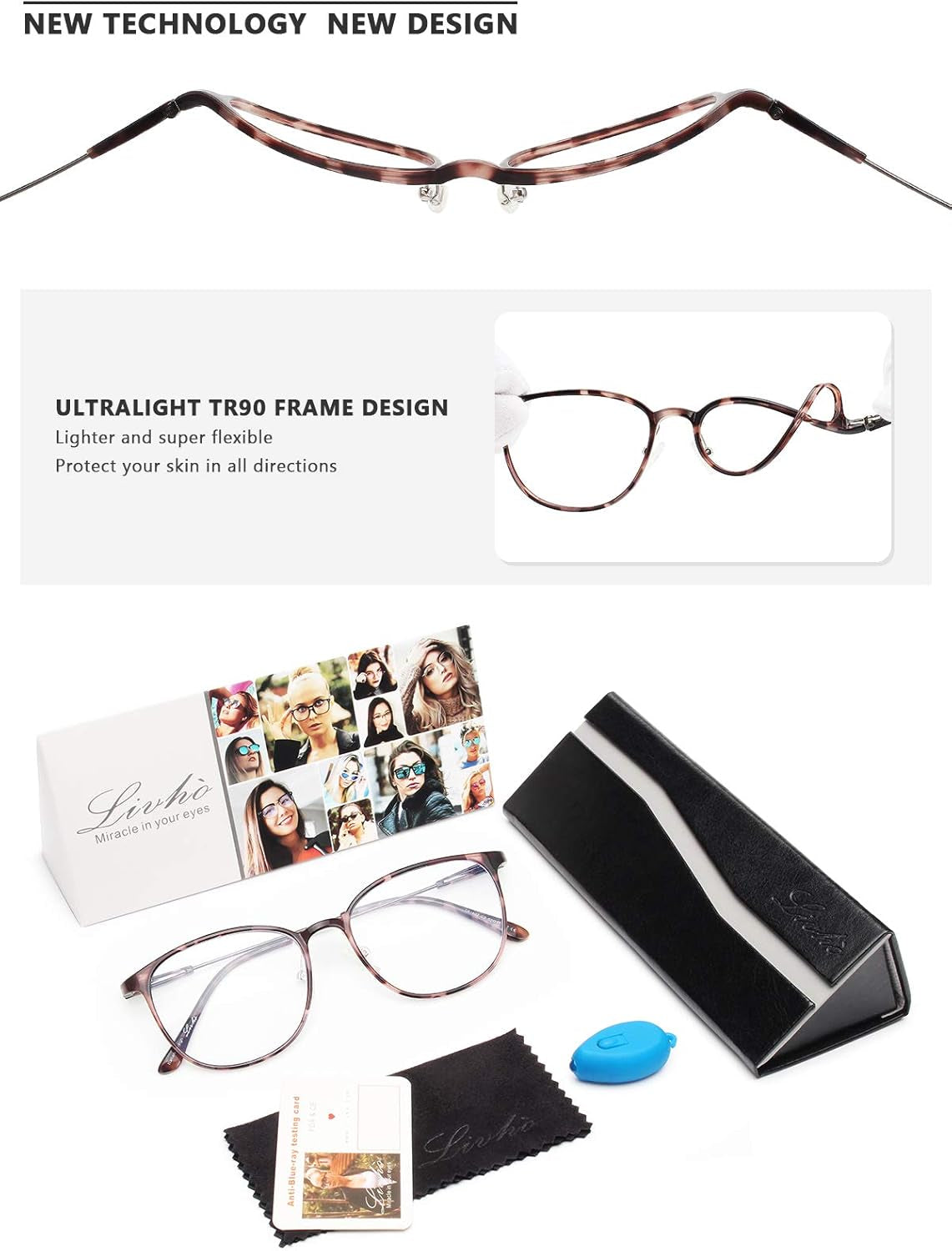 Blue Light Blocking Glasses,Cut Uv/Ray Transparent Lens,Computer Reading/Gaming Glasses,Anti Eyestrain/Anti Scratch,Sleep Better for Women/Men (Leopard)