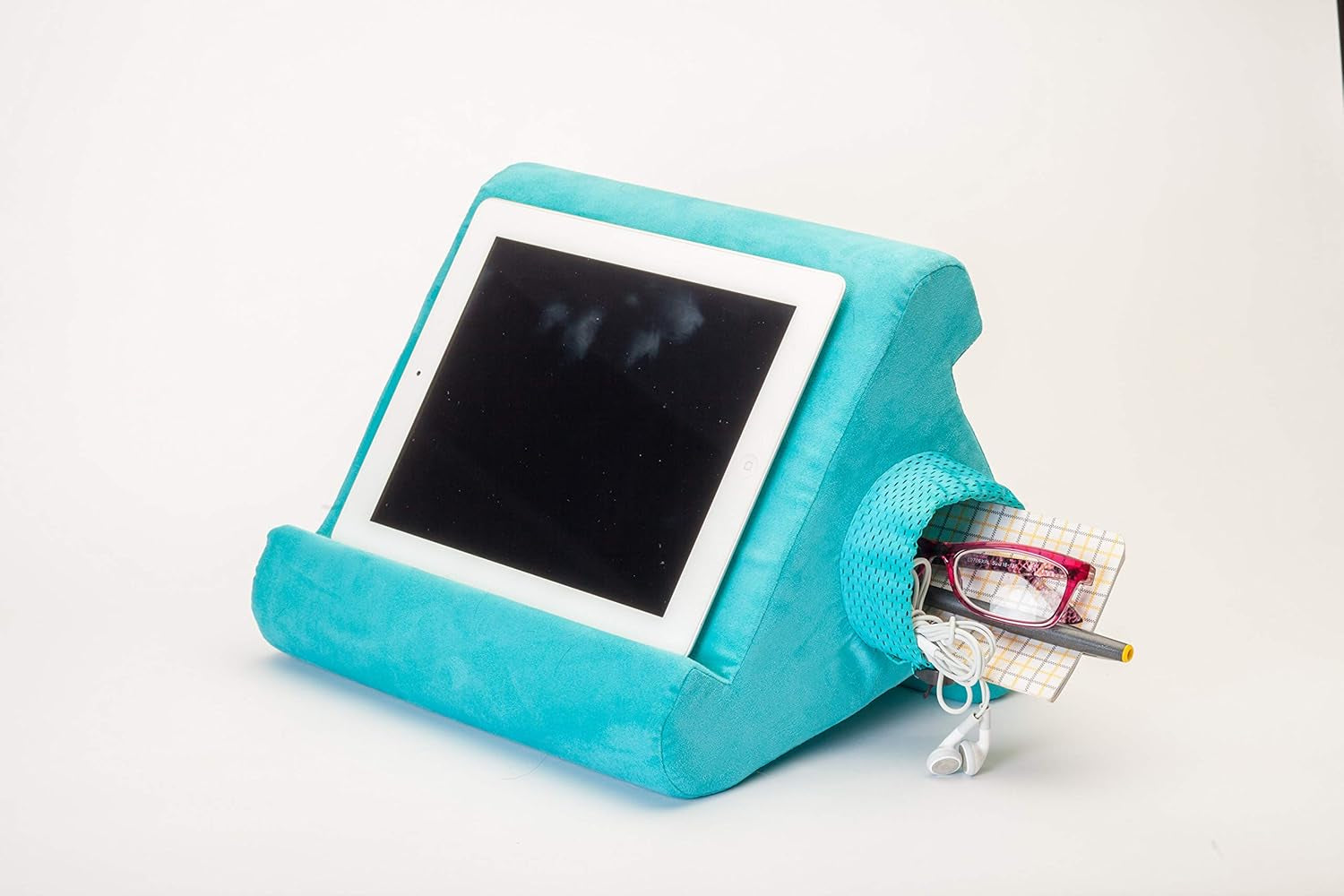 Tablet Stand Compatible with Ipad, Cubby Storage and Multi-Angle Viewing for Home, Work & Travel. Our Tablet Holder Has Storage for Your All Your Personal Items. (Nebbiolo)