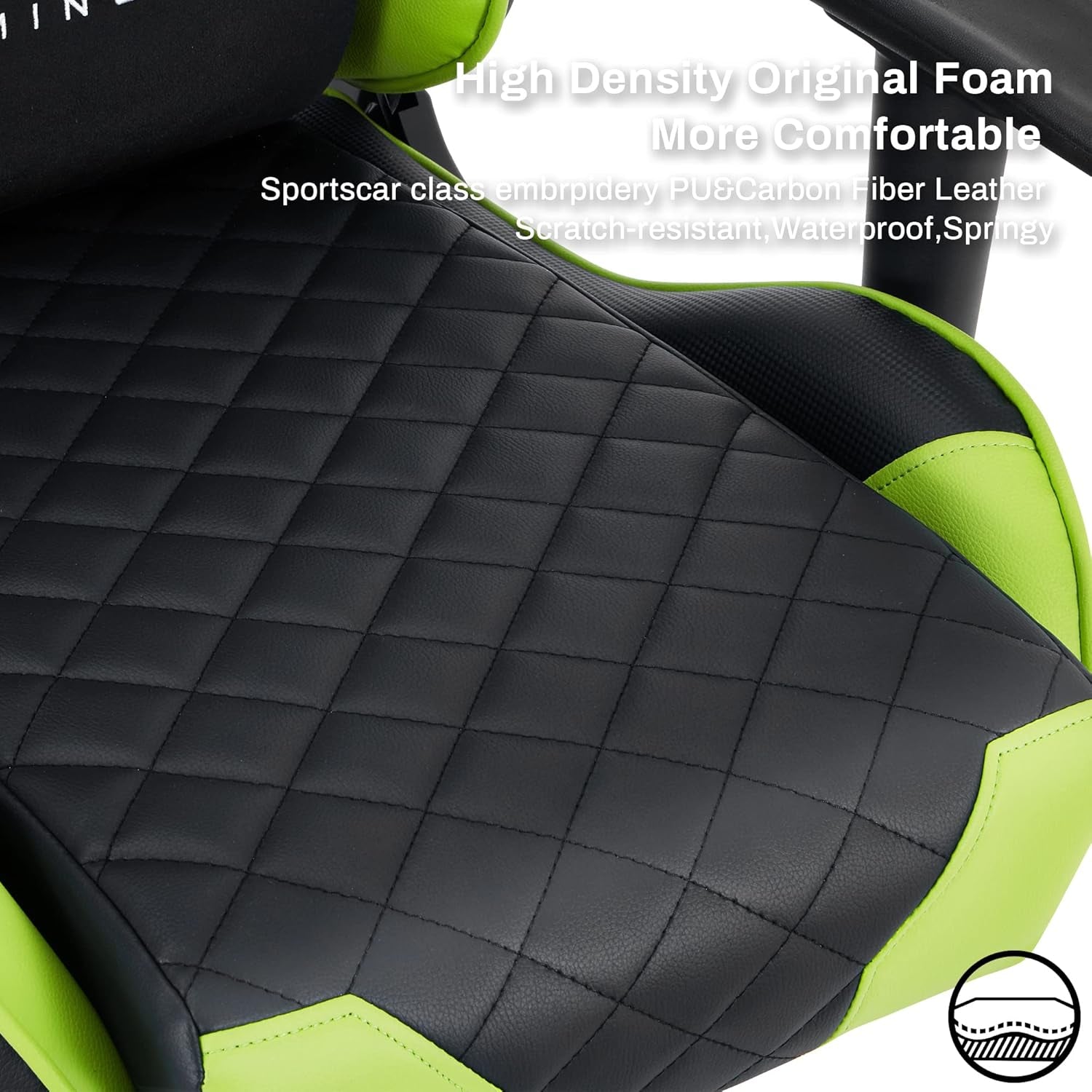 Gaming Chair Gamer Chair Computer Game Chair,Ergonomic Backrest and Seat Height Adjustable Swivel Recliner Desk Chairs with Headrest and Lumbar Pillow,Gamer Chair for Teens (Green)