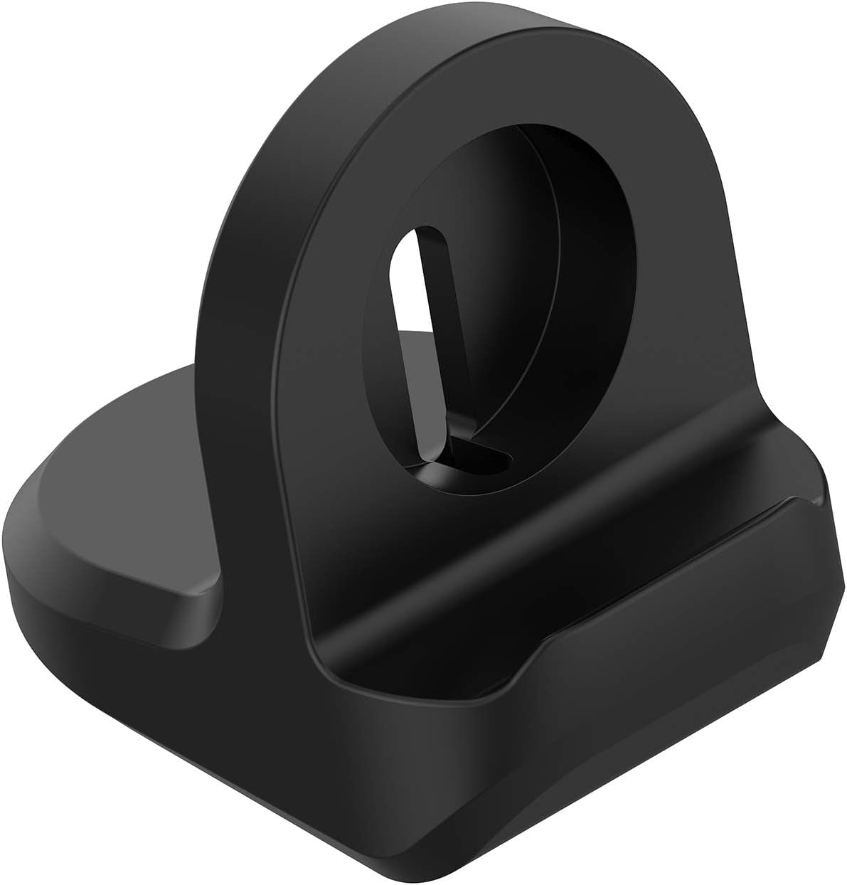 Silicone Stand for Samsung Galaxy Watch 4/Galaxy Watch 4 Classic/Galaxy Watch 3/Galaxy Active 2/Galaxy Watch Active, Non-Slip Charger Bracket Accessories Holder with Cable Management Slot- Black