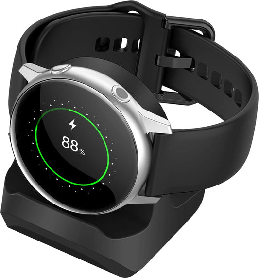 Silicone Stand for Samsung Galaxy Watch 4/Galaxy Watch 4 Classic/Galaxy Watch 3/Galaxy Active 2/Galaxy Watch Active, Non-Slip Charger Bracket Accessories Holder with Cable Management Slot- Black
