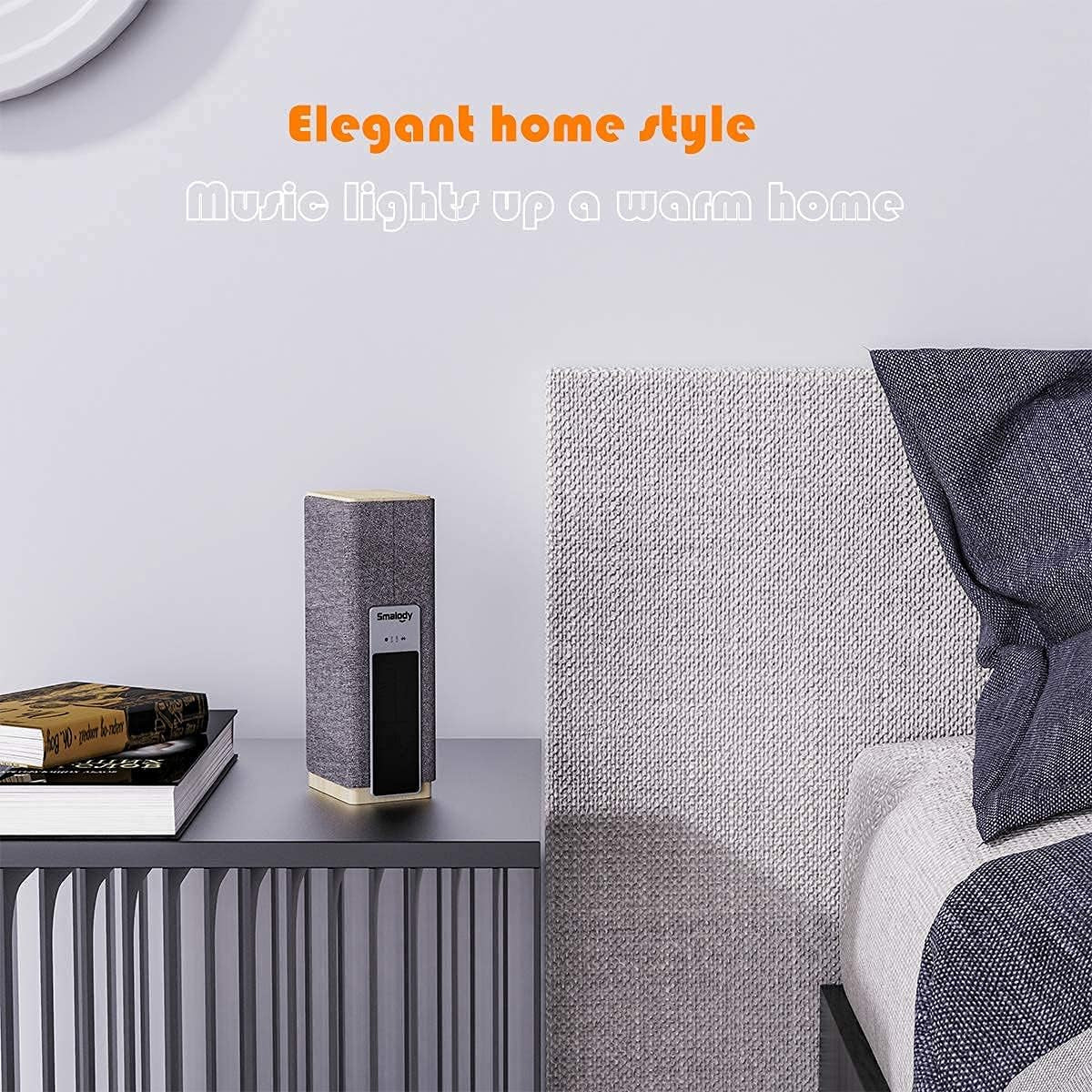 Portable Bluetooth Speakers, Wood 20W Power Wireless Speakers, Loud Stereo and Deep Bass, Dual Pairing Speaker with TF Slot AUX for Computer/Phone/Tablet/Projector (Deep Grey)