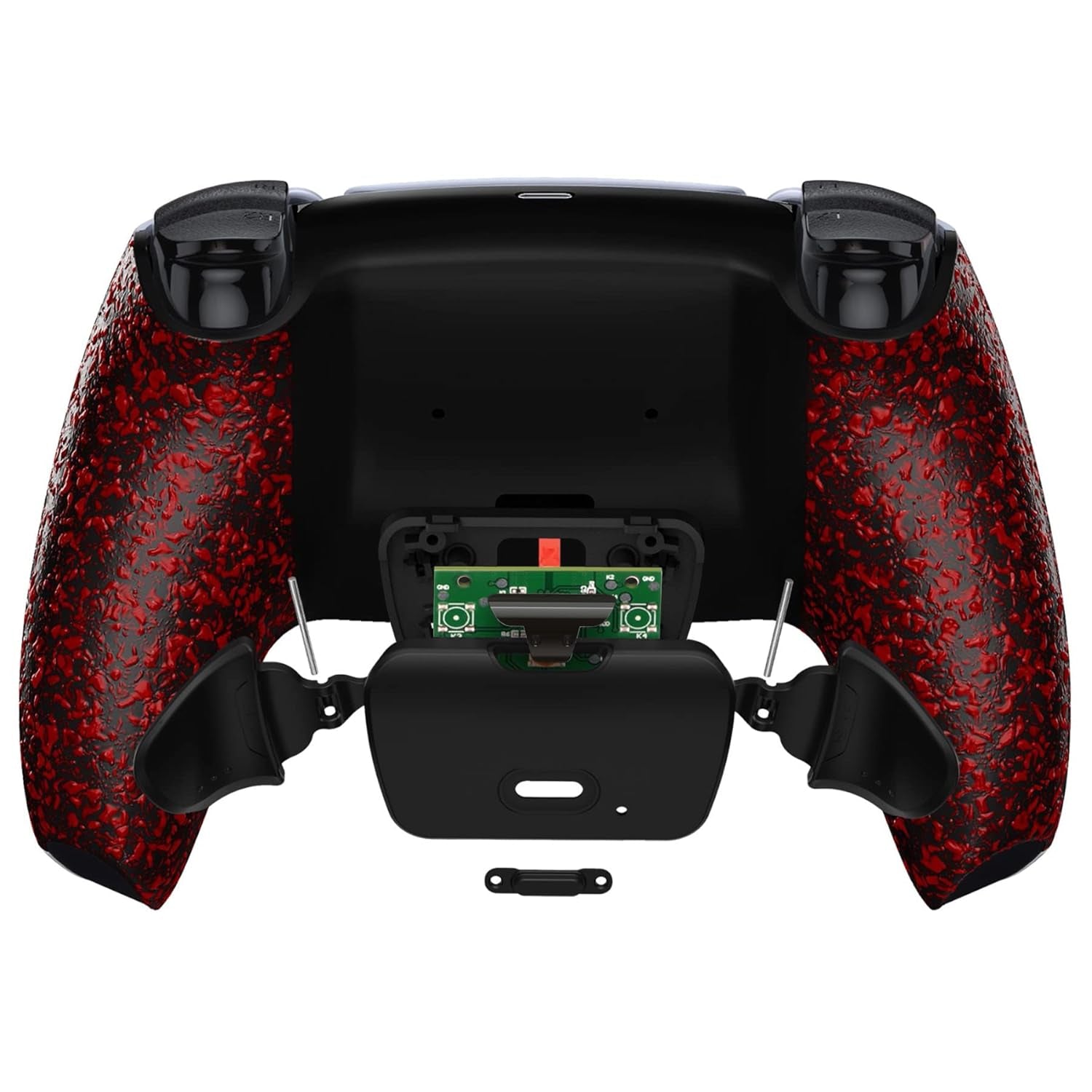 Textured Red Back Paddles Programable RISE Remap Kit for PS5 Controller BDM-030 040 050, Upgrade Board & Redesigned Back Shell & Back Buttons Attachment for PS5 Controller - NO Controller