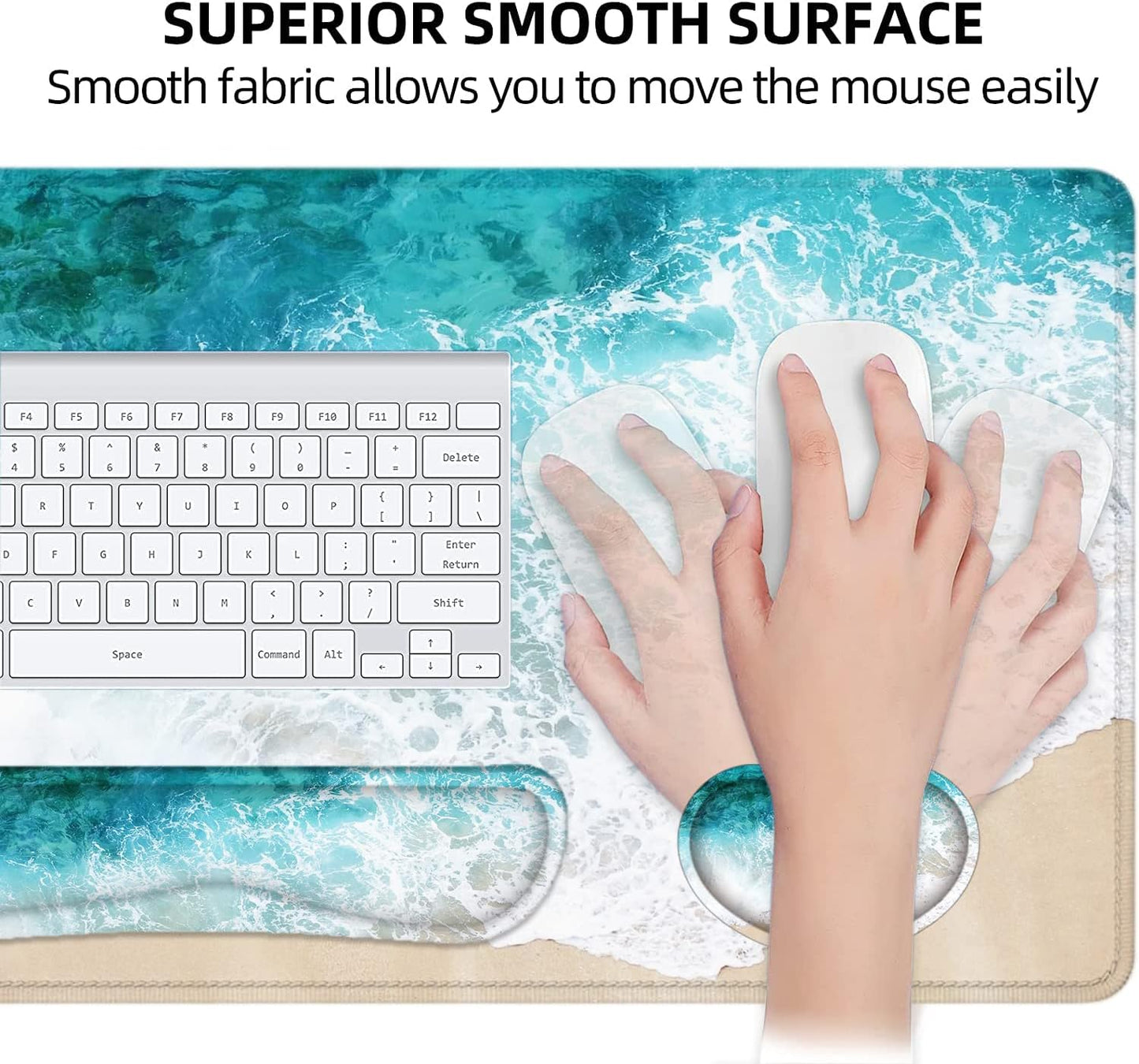 Desk Mat, Mouse Pad with Wrist Rest, 4-In-1 Large Mouse Pads for Desk, Ergonomic Mouse Pad and Keyboard Wrist Rest Gaming Keyboard Mat for Office, Home