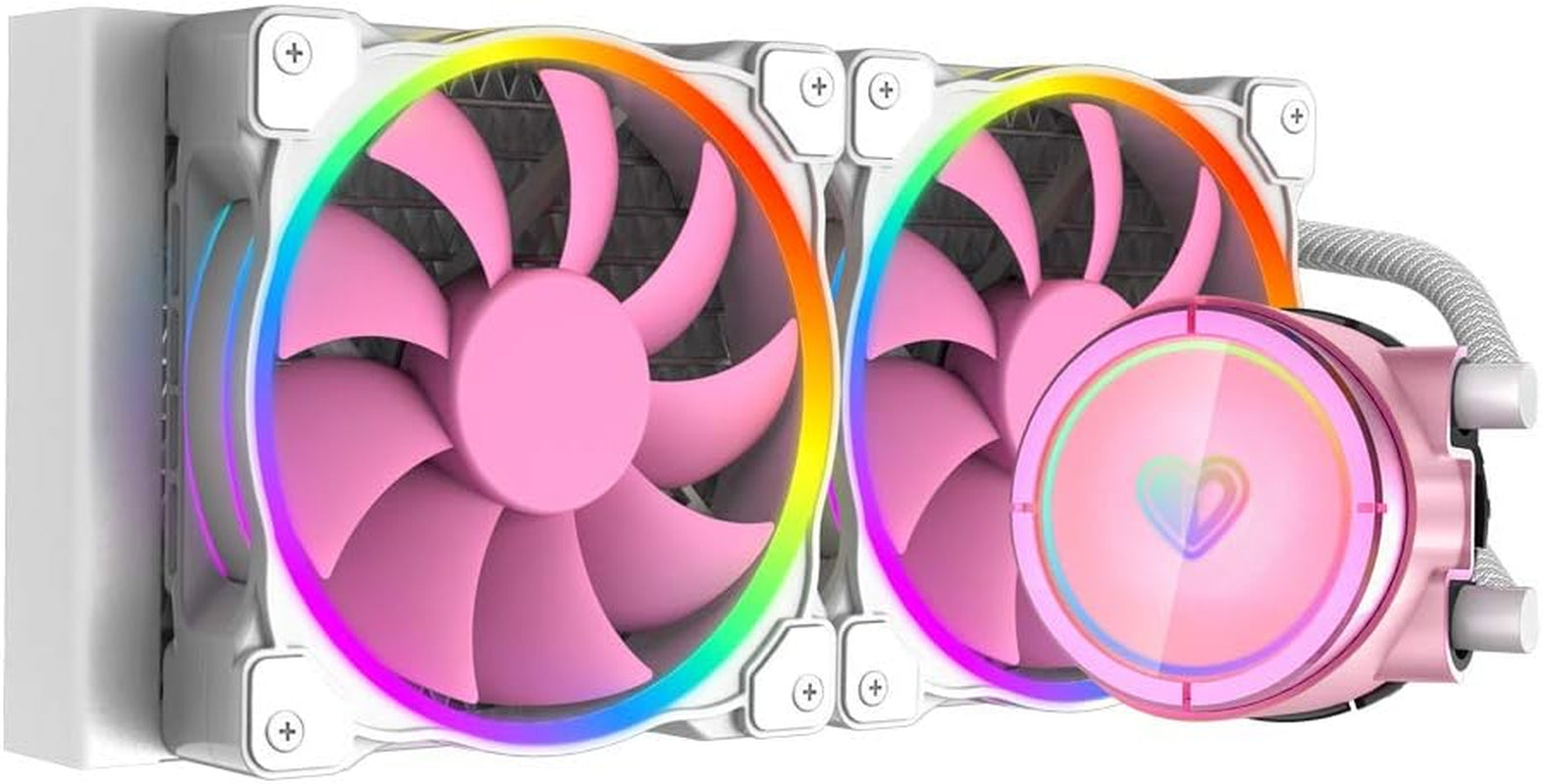 PINKFLOW 240 CPU Water Cooler LGA1700 Compatible 5V ARGB AIO Cooler 240Mm CPU Liquid Cooler 2X120Mm RGB Fan, Intel 1700/115X/1200, AMD AM5/AM4