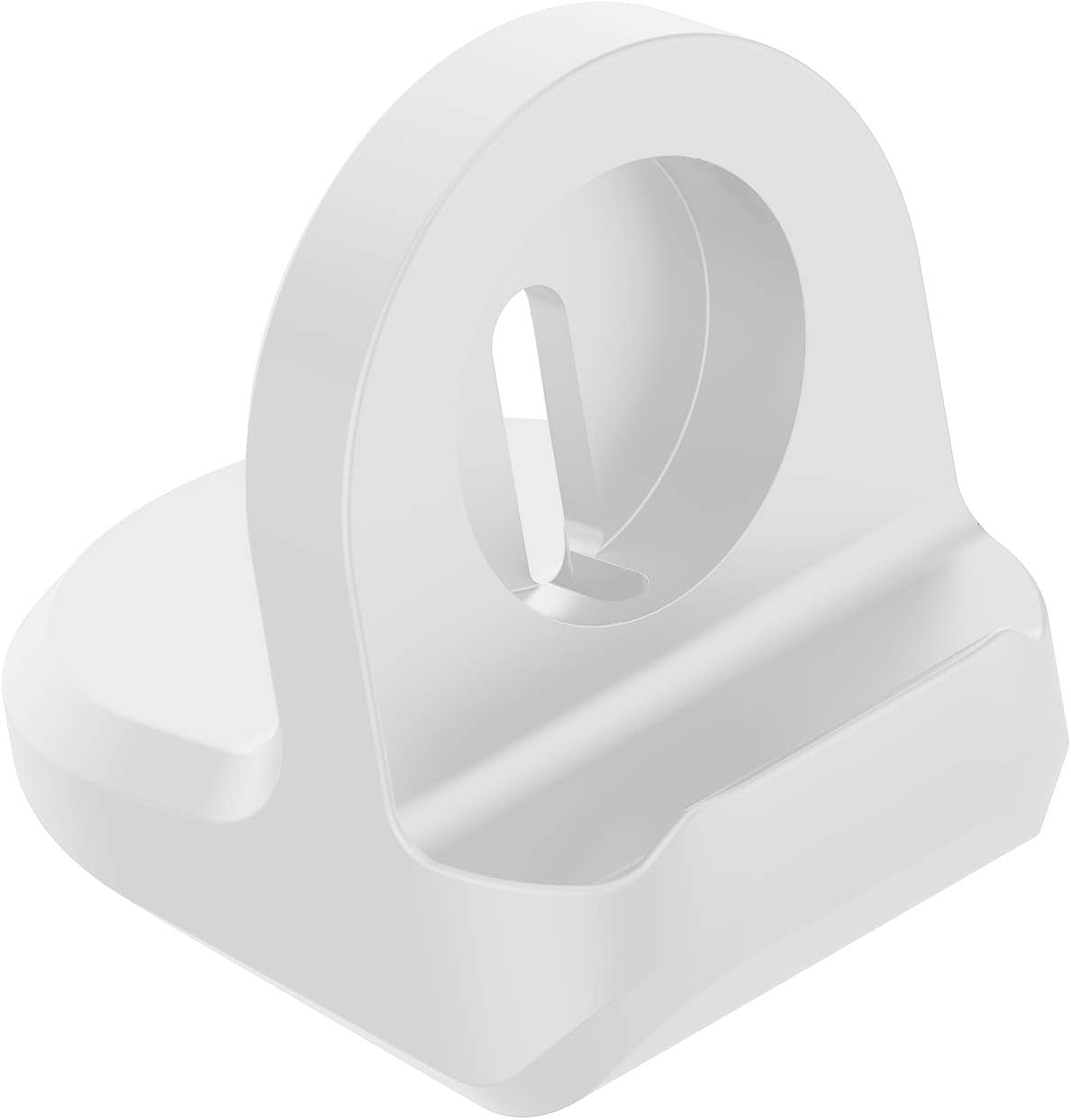 Silicone Stand for Samsung Galaxy Watch 4/Galaxy Watch 4 Classic/Galaxy Watch 3/Galaxy Active 2/Galaxy Watch Active, Non-Slip Charger Bracket Accessories Holder with Cable Management Slot- White