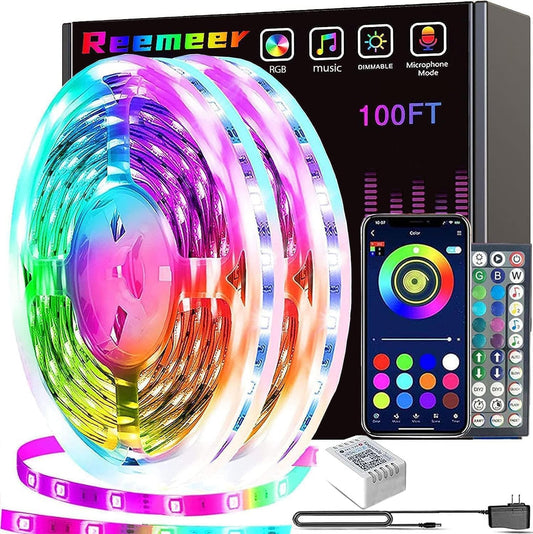 130Ft Led Lights for Bedroom, APP Control Music Sync Color Changing Led Lights, Led Strip Lights with Remote for Room, Kitchen Party,Home Decoration